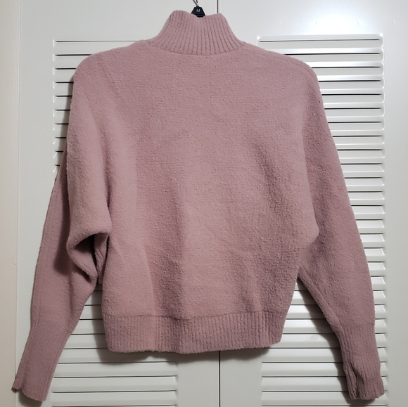 Express Womans Mock Neck Dolman Faux Wrap Hem Sweater - Picture 5 of 8